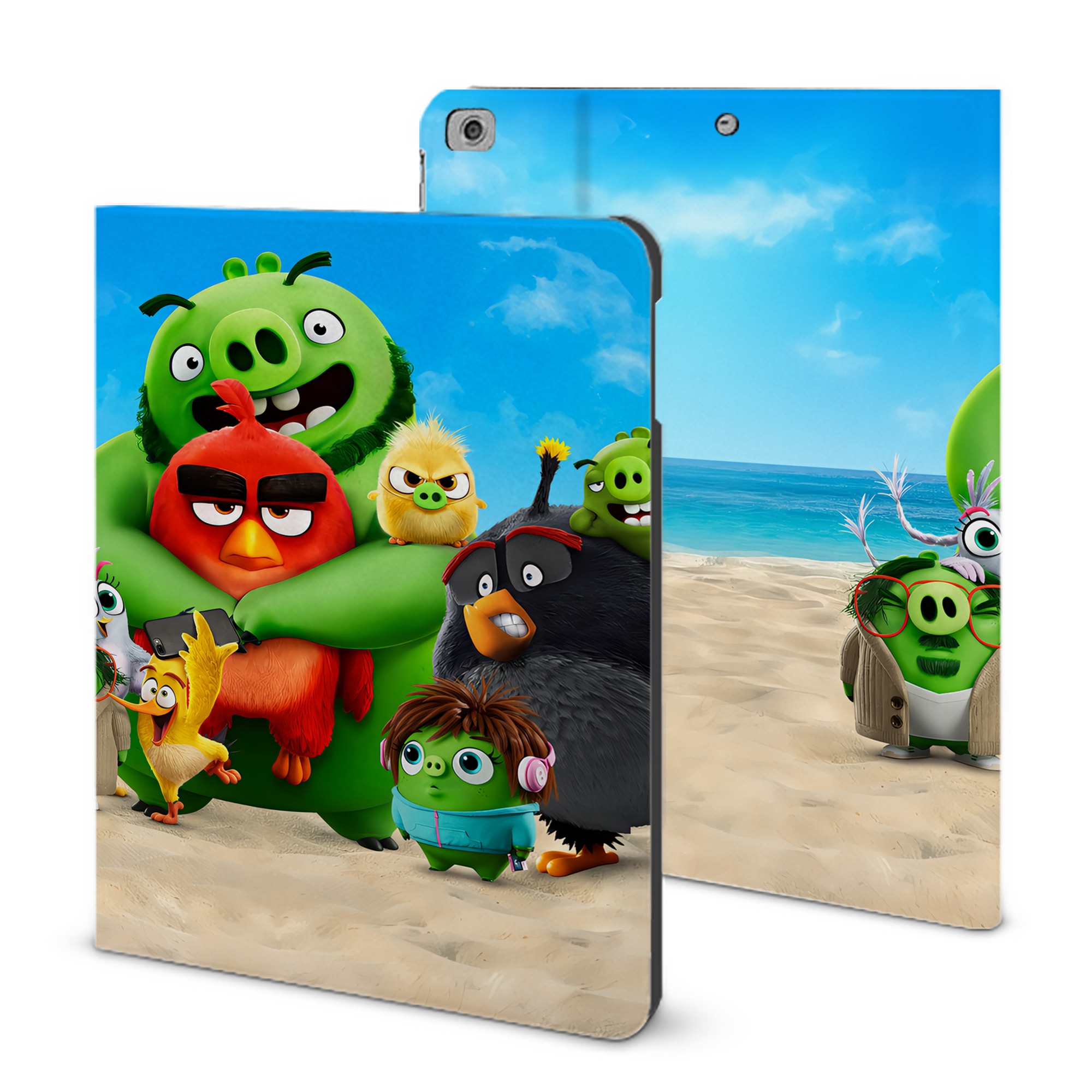 （画像用） Angry Birds アングリーバード IPad ケース ブック型 PUレザー TPU 耐衝撃 軽量 薄型 ペン収納なし 全面保護 IPad 各モデル対応